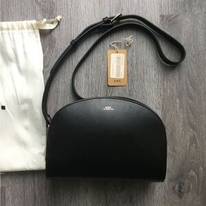 A.P.C. Black Leather Crossbody Bag
